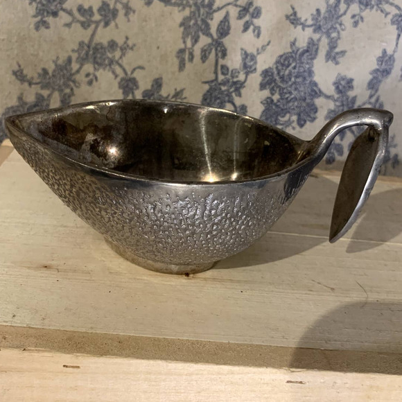 Vintage Pewter Lemon-Shaped Sauce Boat Gravy Boat Saucière Creamer - Picture 4 of 8